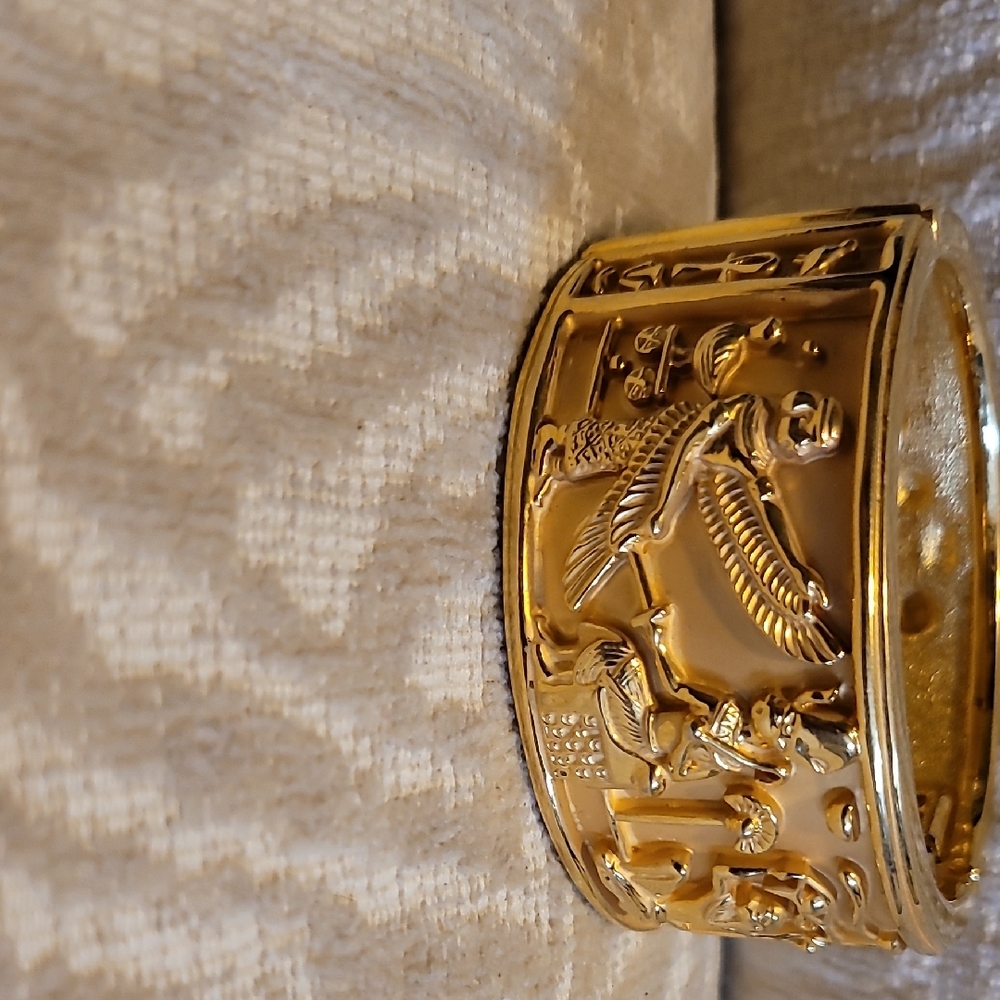 Gold Embossed Bangle Bracelet